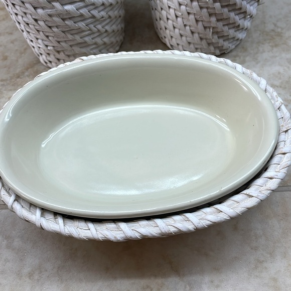 LaMont Bath Rattan Cayman Accessories Soap Dish Tissue Cover Tumbler Wicker - Picture 4 of 12